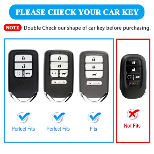 Image of MILD EAST for Honda Key Fob Cover 5 Buttons with Keychain(Black)
