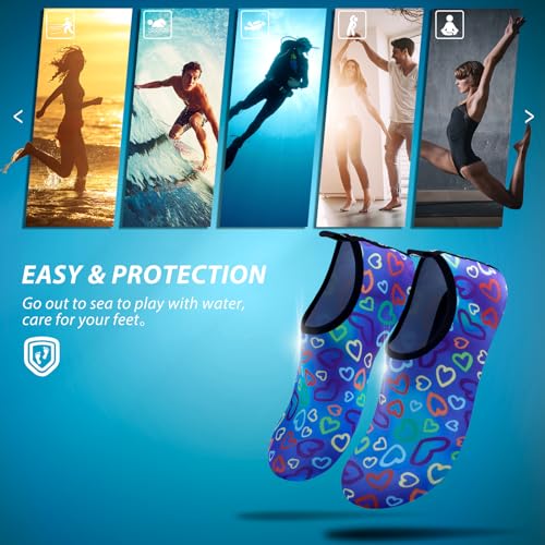 Image of SIMARI Water Shoes for Women Men Swim Aqua Socks Beach Pool Essentials Barefoot Surf River Boat Kayak Sea Yoga Sand Exercise Sport Accessories Breathable Quick-Dry Adult Youth Kid Size SWS001