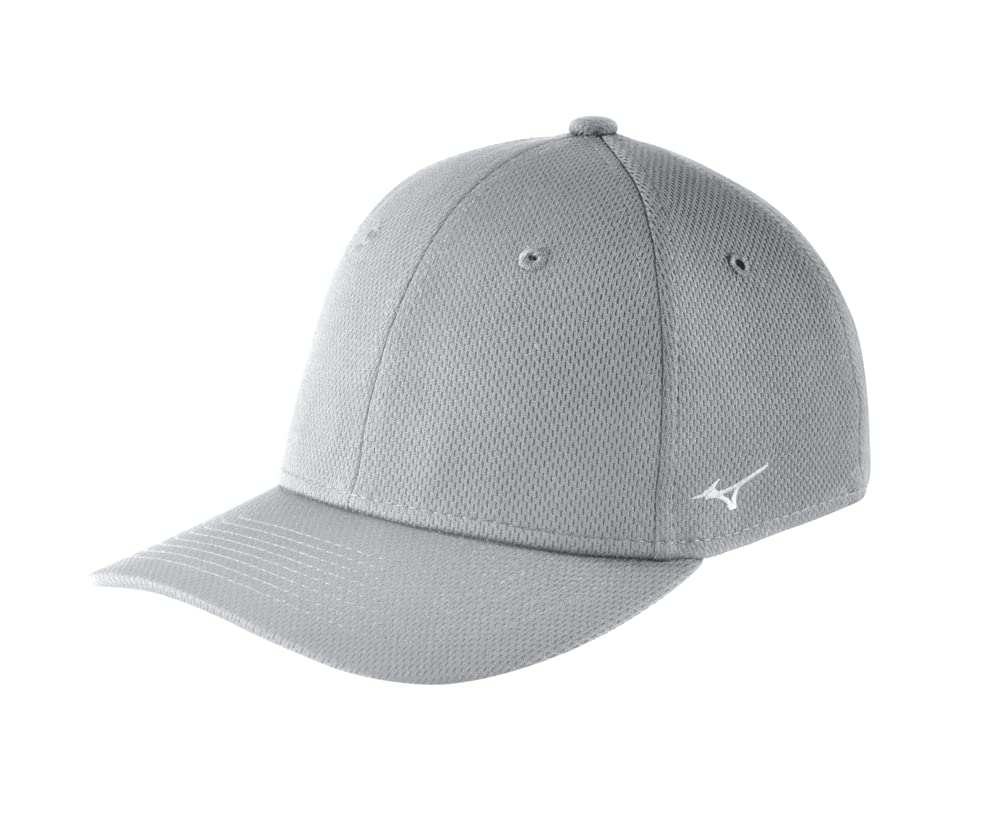 Mizuno Unisex's Stretch Fitted Team Hat, Grey, X Small