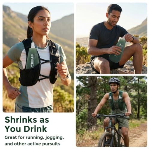 Image of PROBEROS Soft Flask 500ml Collapsible Water Bottle Hydration Bottle Leakproof TPU Flask for Running Hiking Cycling Outdoor Sports