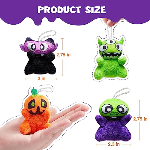 Image of JOYIN 28 PCS Halloween Mini Plush Toy Assortment with 7 Characters, Mini Halloween Plush Toy Bulk for Kids Trick or Treating, Classroom Party Favors Supplies Prizes, Goodie Bag Stuffers Fillers