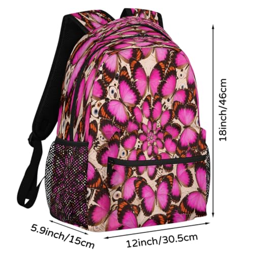 Mochila mandala mariposa para laptop 15.6 escolar universitaria y juvenil 2