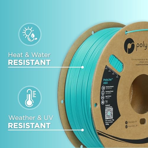 Image of Polymaker ASA Filament 1.75mm Polymaker Teal, 1kg ASA 3D Printing Filament, Heat & Weather Resistant - ASA 3D Printer Filament Perfect for Printing Outdoor Functional Parts