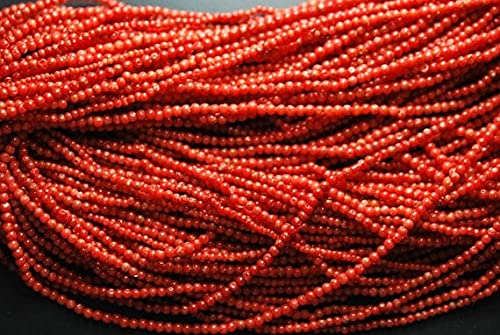 Corail rouge d'Italie perles 3mm LKBEADS fil de 50cm pour bijoux artisanaux