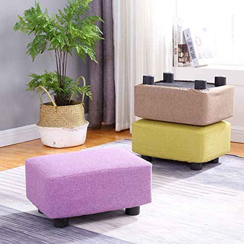 Pouf rectangulaire dehoussable et lavable en coton marron
