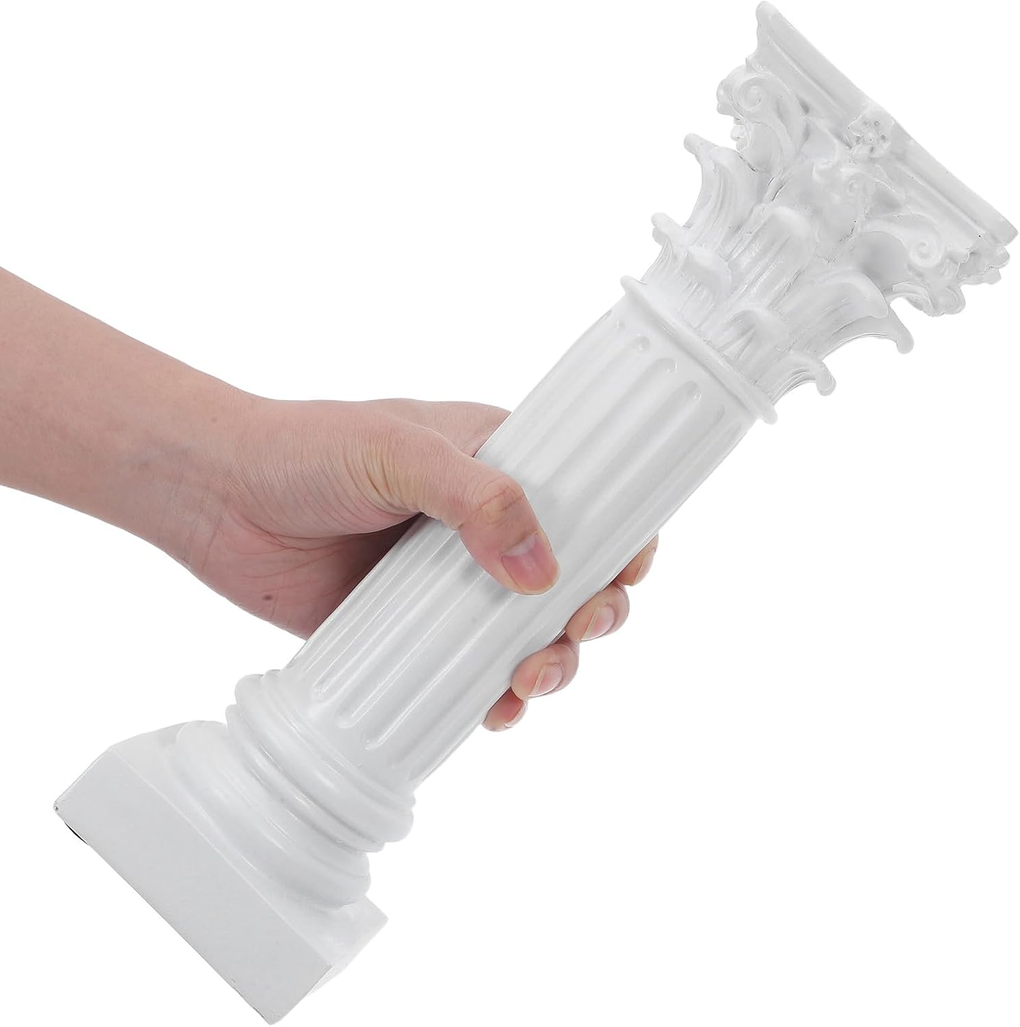 Greek Roman Column Statue with Pedestal 11.6" H European Style for Home Decoration Wedding Party Decor Decorative Column Pillar Sculpture for Flower Plants