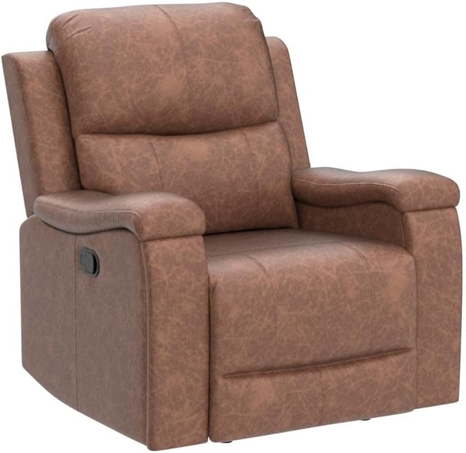 Sillón Reclinable Manual Clásico, Marrón, Brazos Acolchados miniatura 5