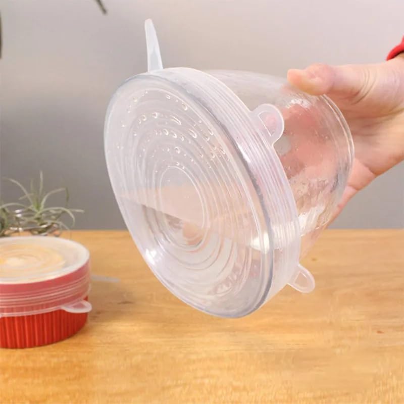 Winberg 6 Pcs Silicone Stretch Lids Flexible Covers for Rectangle Round Square Containers and fruits Lid06 3
