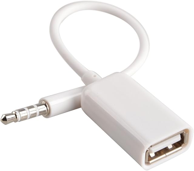 AUX to USB Adapter 3.5mm Male Aux Audio Jack Plug to USB 2.0 Female Converter Cord Converter Cable Only for Car Aux Port by Oxsubor CAR NEED DECODE FUNCTION