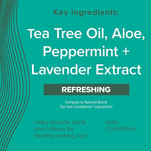 True+Real Tea Tree Conditioner, Moisturizing Formula, Hydrates, Soothes Scalp, Refreshing Mint Scent, For All Hair Types, 10.14 Oz #TOP2