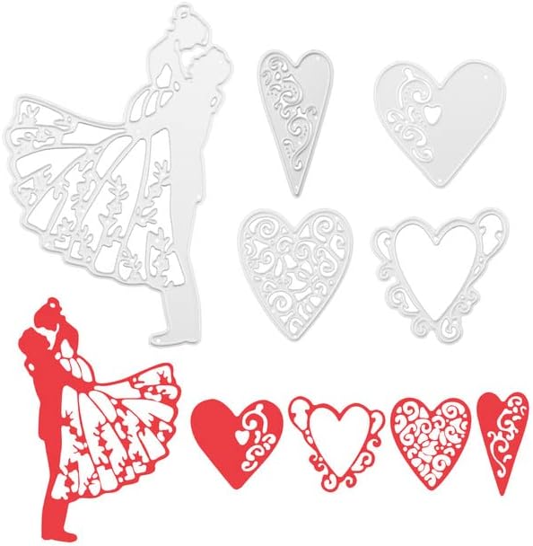 Troqueles de corte de San Valentín para hacer tarjetas, 5 piezas, regalos de boda, parejas, plantillas de metal, troqueladas, álbumes de recortes,
