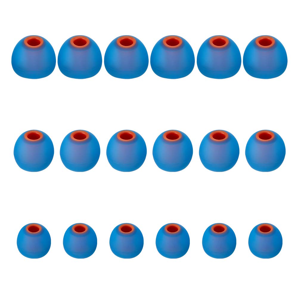 Earbud Tips Soft Silicone Earbuds Replacement Tips Fit for in-Ear Headphones(Inner Hole from 3.8mm - 4.2mm Earphones) 9 Pairs S/M/L,Black/Orange