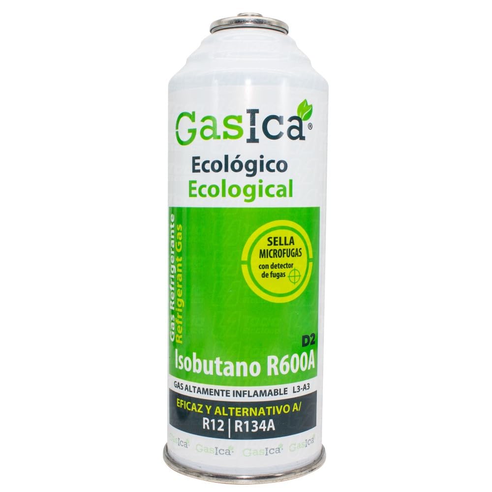 Pack GASICA D2 Sustituto de R12, R134A más manguera con manómetro con llave para reparación aire acondicionado de vehiculos