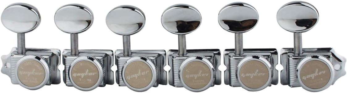 Guyker Vintage Guitar Lock String Tuners (6 for Right Handed) – Locking Tuning Key Pegs Machine Heads Replacement Parts for ST TL Style Electric, Folk or Acoustic Guitars – Chrome : Musical Instruments