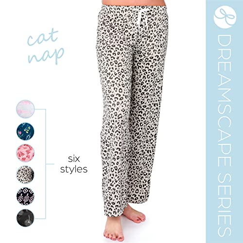 Hello Mello Signature Lounge Pants Womens Soft Pajama Bottoms Elastic Waistband Drawstring Tie - Cat Nap, Medium/Large #TOP3