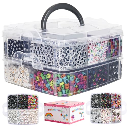 YMSDZHL Alphabet Beads A-Z 6000Pcs Letter Bead for Bracelet Jewelry Making