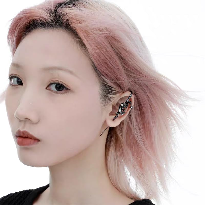 Myth of The Moon Ear Hook Earrings Creative Star Moon Earrings for Women Moon Ear Hook Needle Piercing Earring Gothic Moon Climber Crawler Earrings Punk Halloween Moon Jewelry4