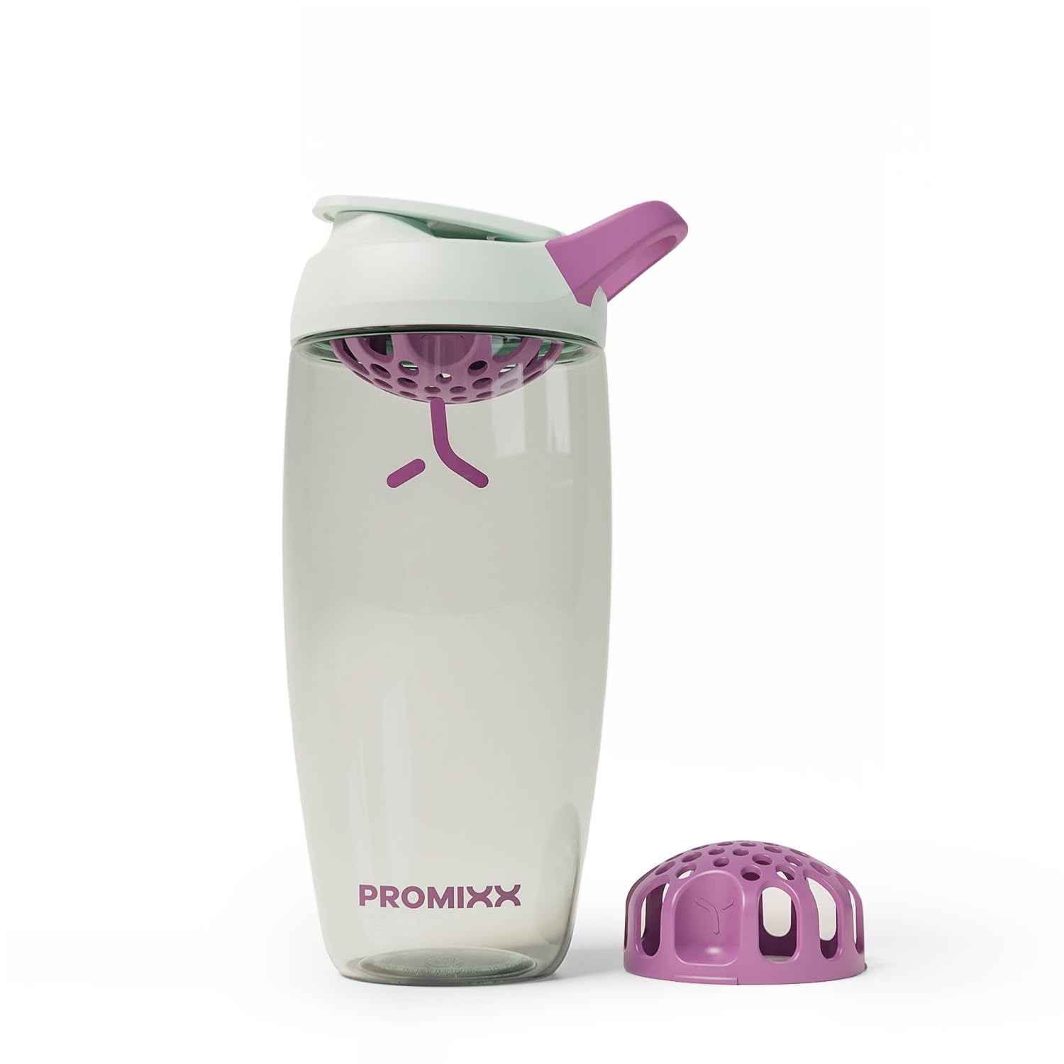 Promixx Pursuit Protein Shaker Bottle – 760ml Silent Snap-Fit Mixer for Lump-Free Shakes – Leak-Proof BPA-Free Ecozen Gym Shaker with Measurement Marks for Fitness and Travel – Seagrass Green