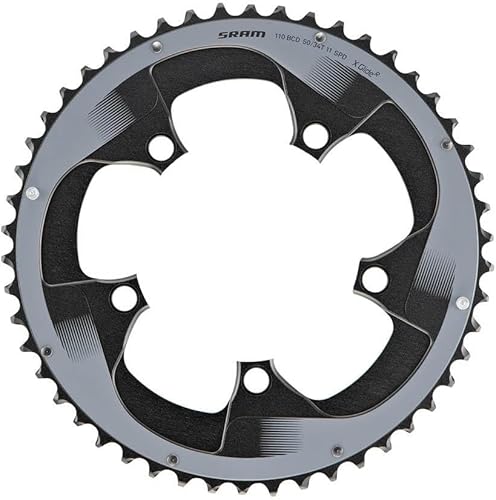 Sram Road Chain Ring 50T 11 Speed Yaw S3 Hidden BoltNon-Hidden Bolt 110 mm Aluminium 5 mm BB30 or GXP (50-34) - Blast Black