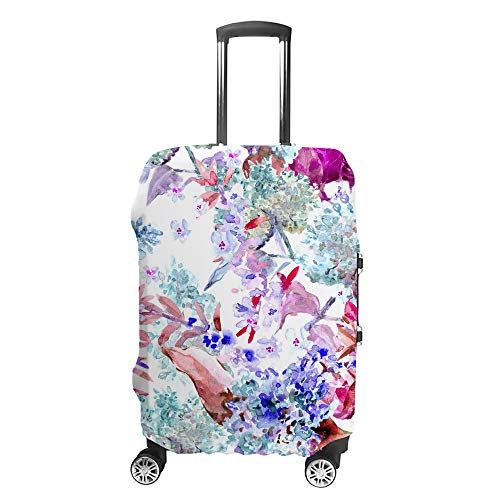 Housse de valise à roulettes motif floral protection lavable