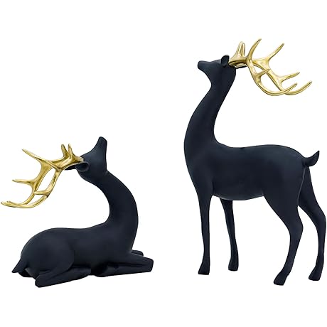 Handcrafted Black Velvet Reindeer Figurine