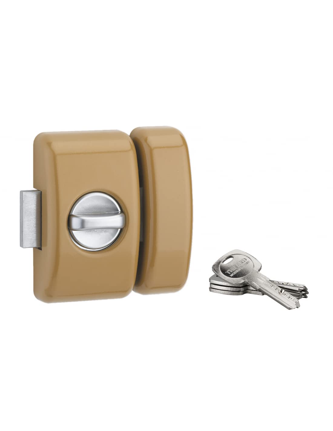 THIRARD Verrou à Bouton et Cylindre Acier Cylindre 45 mm Verni