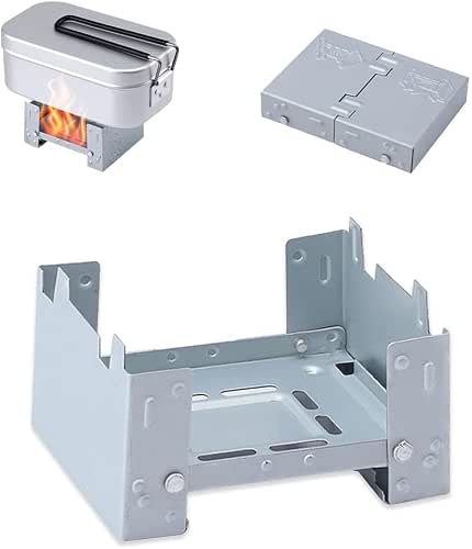 Solid Fuel Tablet Pocket Stove,Backpacking Folding Pocket Stove,Portable Ultralight Alcohol