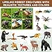 Gerrii 39 Pcs Forest Animal Diorama Kit Woodland Creatures Figurines with Trees Stones Sydney Paper Hunting Model Set for Nature Themed Crafts and Display Projects