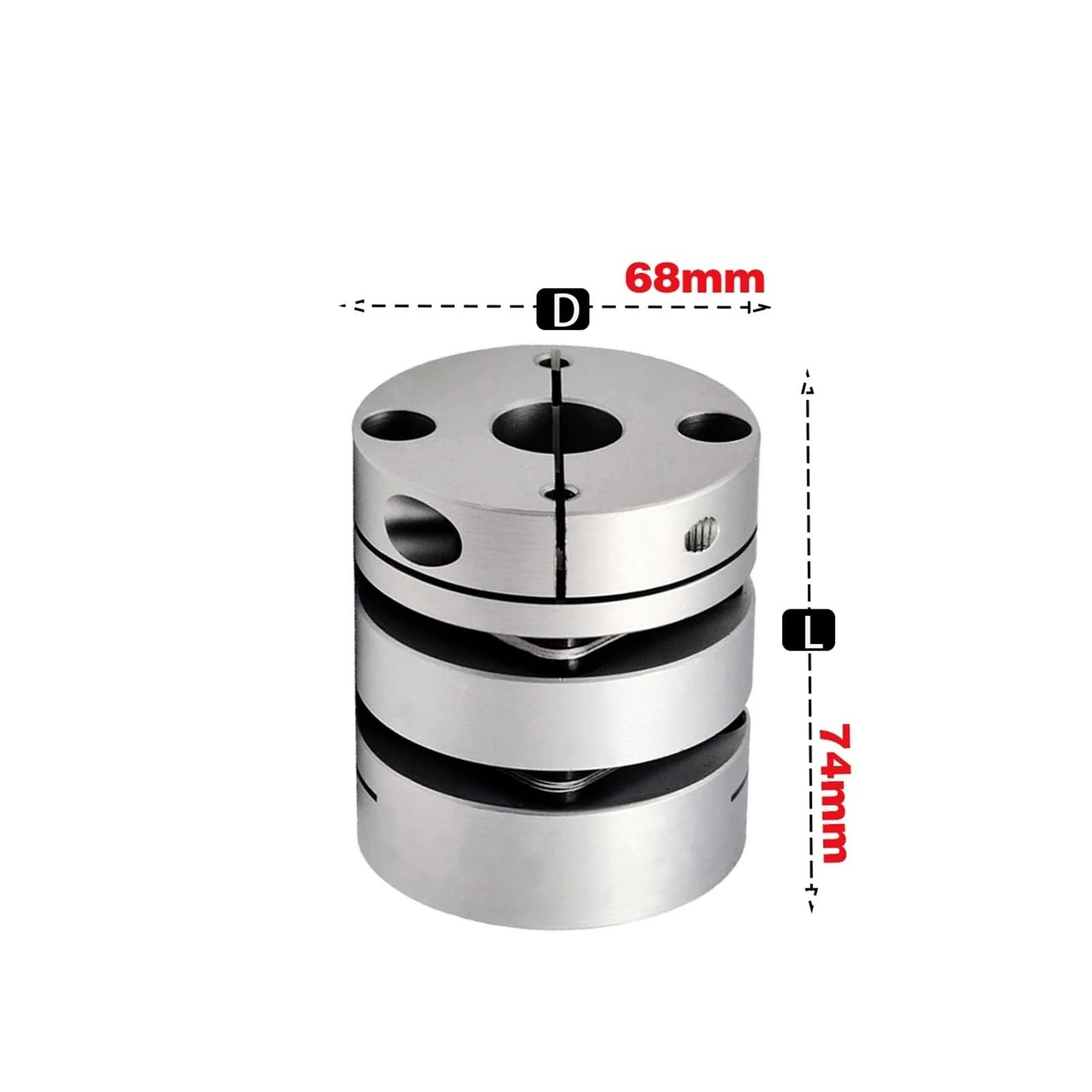 Accoppiamento a membrana Giunto elastico a doppia membrana in lega di alluminio D68L74 D68mm L74mm vite a sfere servomotore passo-passo encoder CNC