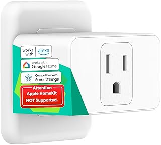 Meross Wi-Fi Smart Plug Mini, 15 Amp & Reliable Wi-Fi Connection, Alexa and Google Voice Control, App Remote Control, Time...