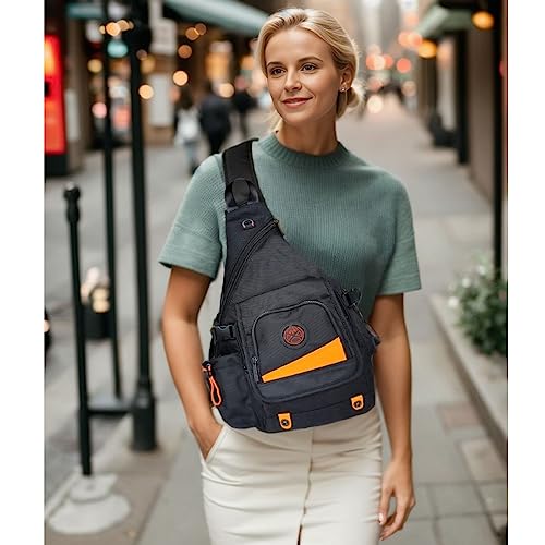 Large Sling Bag Backpack Pack 13" 14" Laptop Bag Satchel Festival Travel Black2