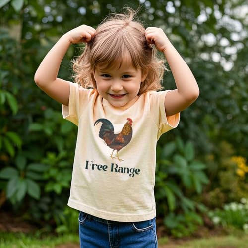 Image of Kids Short Sleeve Tees Toddler Crewneck T-Shirts Boys Girls Dino Raccoon Excavator Silly Goose Flower Girl Tops 2-7 Years