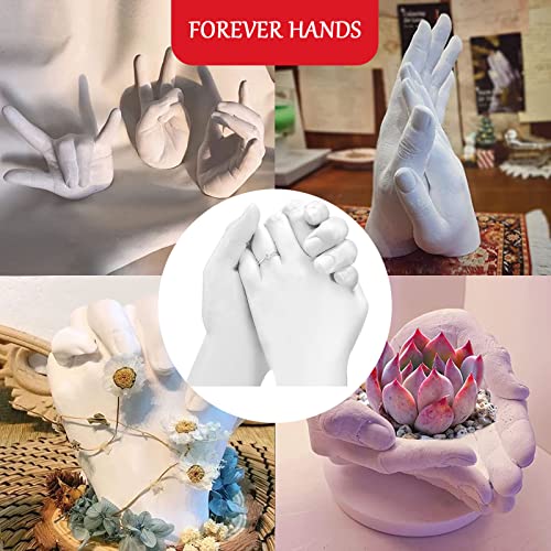 McNory Kit de Moulage Main Couple Empreinte 3D Adultes Famille Pieds et Mains - Idee Cadeau Femme et Homme Alginate - Cadeau Amoureux avec Plâtre pour Moulages - Sculpture d'Art Décoratif - Image 5