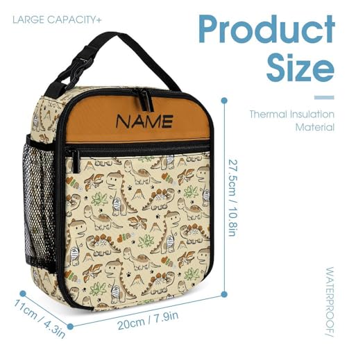 Custom Cute Dinosaur Paw 2 Piece Backpack Set for Kids Boys Girls Add Name Text Personalized School Bag Lunch Box Customized Book Bag3