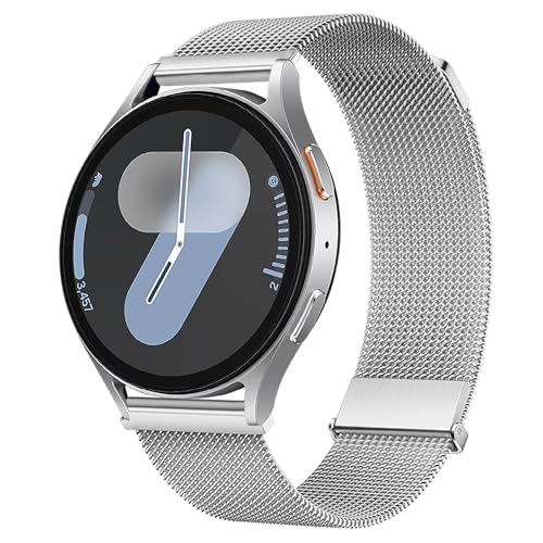 Image of Magnetic 20mm Stainless Steel Mesh Strap Compatible with Samsung Galaxy Watch 7 /6 /5 /4 /FE 40mm 44mm Milanese Bands Compatible with Huawei GT3 42mm /Vivoactive 6 /5 /3,forerunner 165,Venu 2 Plus