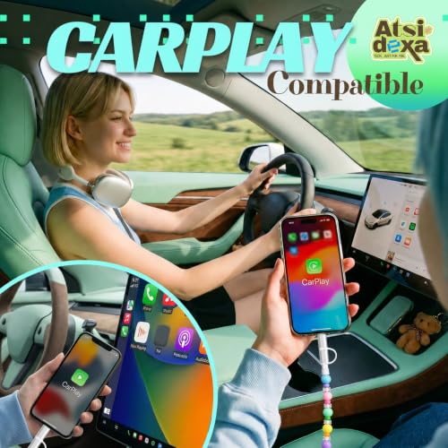 Image of 4-in-1 Beaded Charging Cable, MFi Certified, Works with CarPlay, 3.3FT 60W Fast Charger Cord for iPhone 17 /16 /15 /14 /13 /12 /11, iPad, Samsung, Android and More (Candy Pop)