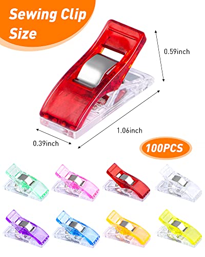 100Pcs Multi-Purpose Fabric Sewing Clip，Mini Color Fabric Sewing Clips Quilting,Supply Craft Tools,Fastener Embroidery Crafts, Paper Products And Hanging Small Things,Very Durable Clip For Crafts #TOP1