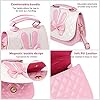Mädchen Umhängetasche mit Süße Hasenohren und Schleife - Crossbody Handtasche Geldbörse Brieftasche, Verstellbarer Gurt für Teens Frauen (Rosa) #3