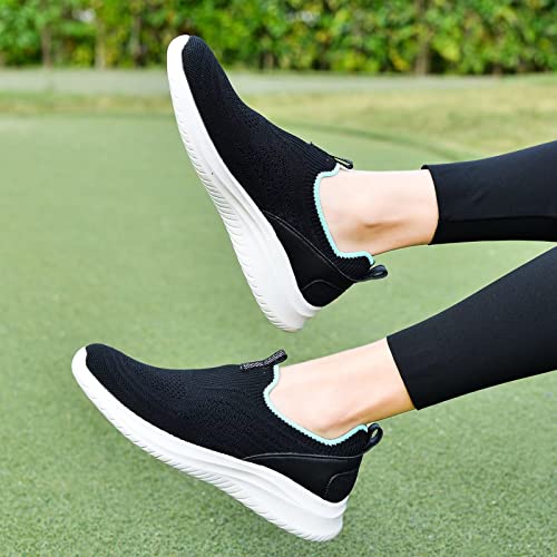 Image of TIOSEBON Women's Walking Tennis Shoes Knit Comfortable Slip on Breathable Mesh Lightweight Sneaker