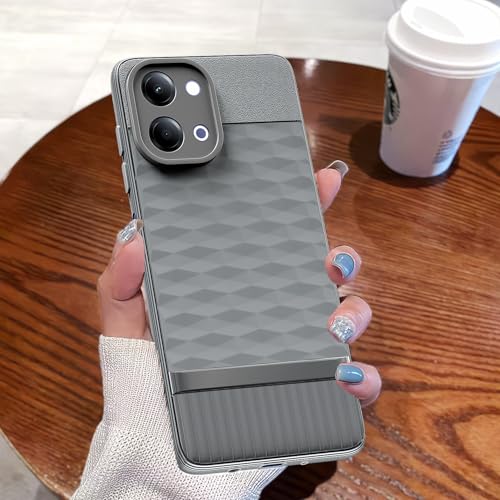 Image of Pikkme Back Cover for Vivo Y11 5G Camera Protection 3D Hexa Cube Design Silicone Protective Bumper Case (Grey)