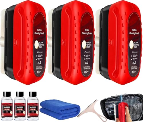 KCRPM Glass Cleaning Board, Dodorado Glass Cleaner, Automotive Oil Film Cleaning Brush, Hydrophobic Glass Coating for Windshield, Improves Clarity and Visibility (3pcs)