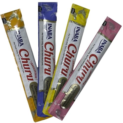 Churu para gatos, Patê sachês diversos sabores, Atum e Salmão, Atum, Frango, Frango com Queijo 4 Sac