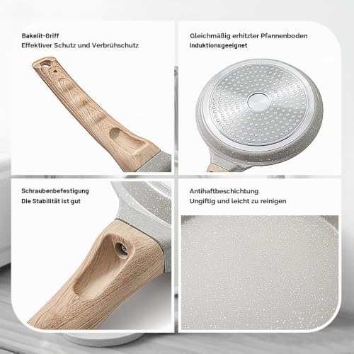 Bobikuke Crêpe Pfanne 25 cm für Induktion, Weiß – Ansicht 6