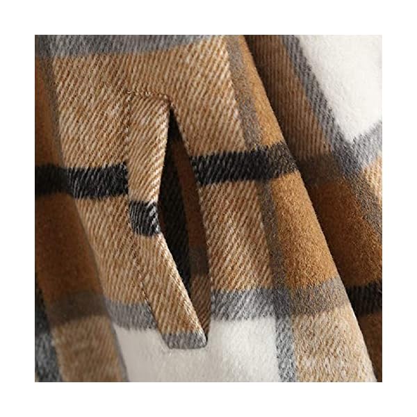 Womens-Casual-Flannel-Wool-Blend-Plaid-Lapel-Button-Down-Long-Sleeve-Shacket-Jacket-Coat-Winter-Loose-Oversize-Shirts BOUTIKOME Womens Plaid Shacket Button Down Long Sleeve Shirt Coat Fall Winter Flannel Jacket Loose Shirts(Khaki, Medium)