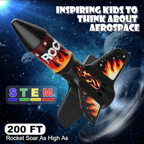 Image of Mafbeanl Rocket Launcher for Kids, Self Launching Motorized Air Rocket Toy | Outdoor Toys for Ages 8-12, Model Rockets with Parachute Safely Land, Spaceship Launch up to 200 ft Birthday Gifts for Boys