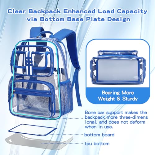 Image of Cusangel Clear Large Backpack for School,16in Heavy Duty Clear BookBag,TPU Large Capacity See Through Backpack for Stadiums,Concerts,Plastic transparente para mujer for 8Age+ Boys Girls