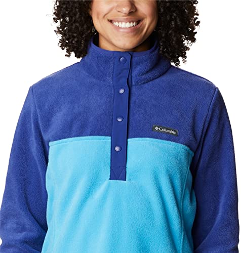 Image of Columbia Womens Benton Springs Half Snap II Pull Over Fleece Jacket, Dark Stone /Canoe /Vintage Blue, 3X