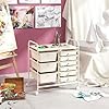 RELAX4LIFE 9 Drawer Rolling Storage Cart - Mobile Drawer Carts for Craft Art Supply Paper Salon, Utility Cart on Wheels for Classroom Teacher School Office, Rolling Cart with Drawers (Ivory White) #1