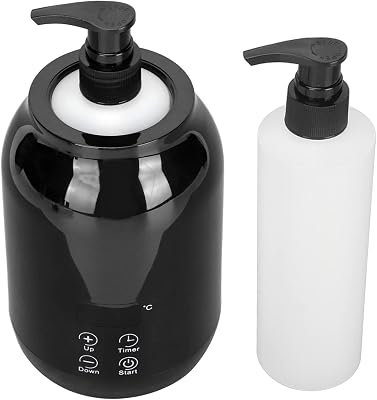 Gugxiom Massage Oil Warmer, LED Display Single Bottle Pro Massage Heater, Temperature Control Oil Heater for Massage with 2 Oil Bottle Dispenser, for Lotion Cream (US Plug)