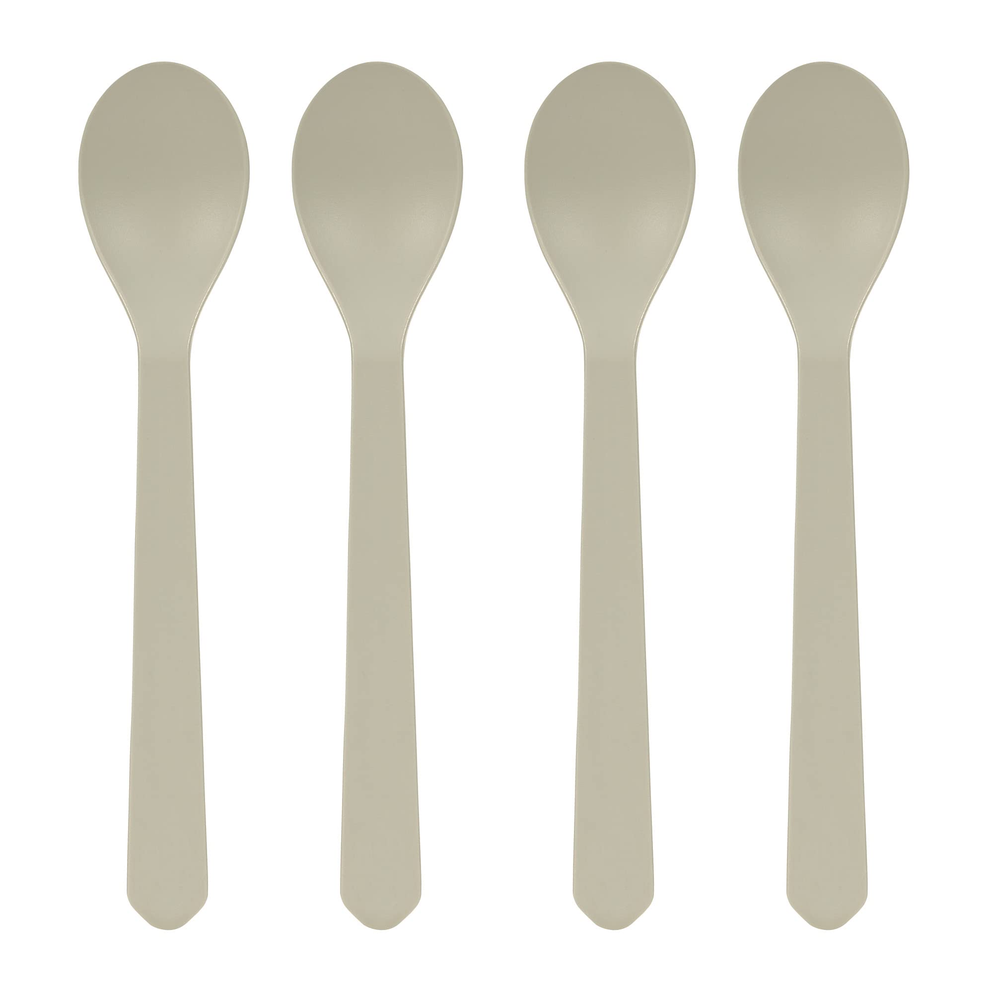 LÄSSIG Children's Cutlery Spoon Set 4 Pieces Without Melamine, BPA-Free, Biocomposite/Spoon Set Geo Warm Grey